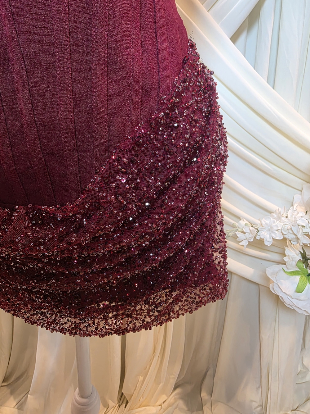 Unknown Brand Burgundy Sequin Mini Dress - Picture 4 of 11